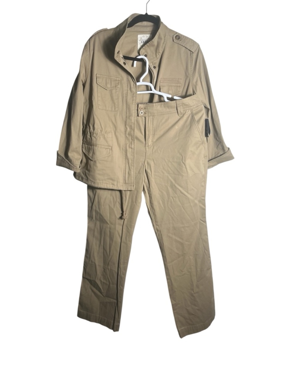 Izod‎ Tan Button-Down Utility Shirt
